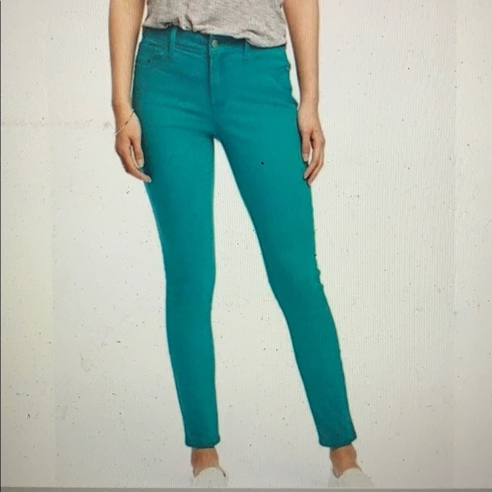 J Crew Toothpick teal stretch jeans size 24